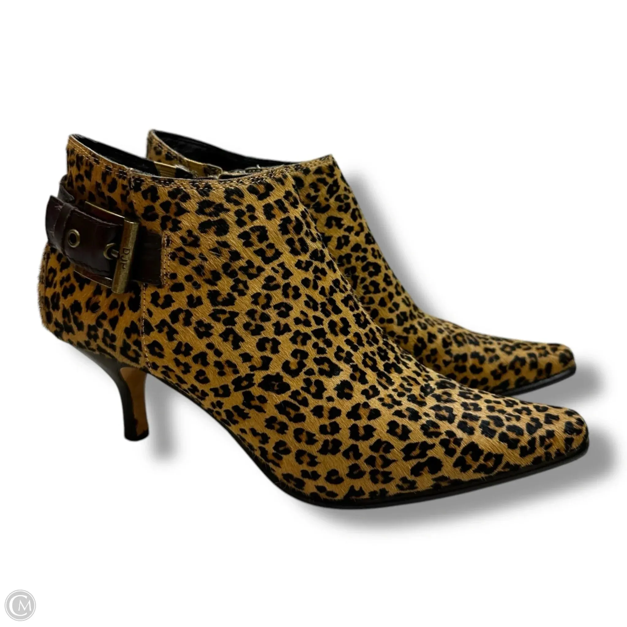 Boots Ankle Heels By Donald Pliner In Animal Print, Size: 7.5