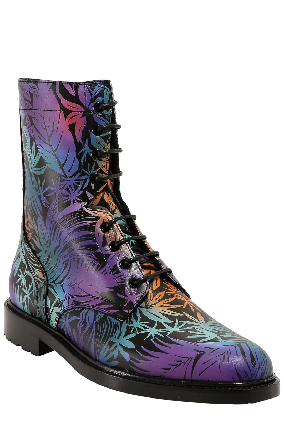 Celine Allover Floral Print Ankle Boots