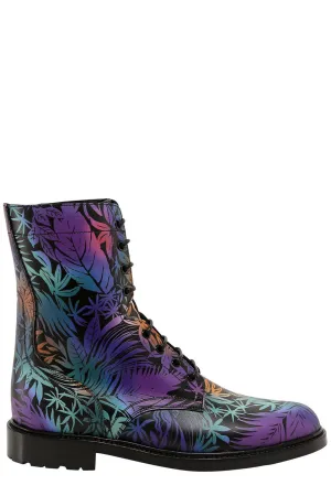 Celine Allover Floral Print Ankle Boots