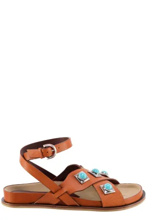 Etro Crown Me Ankle Strap Sandals