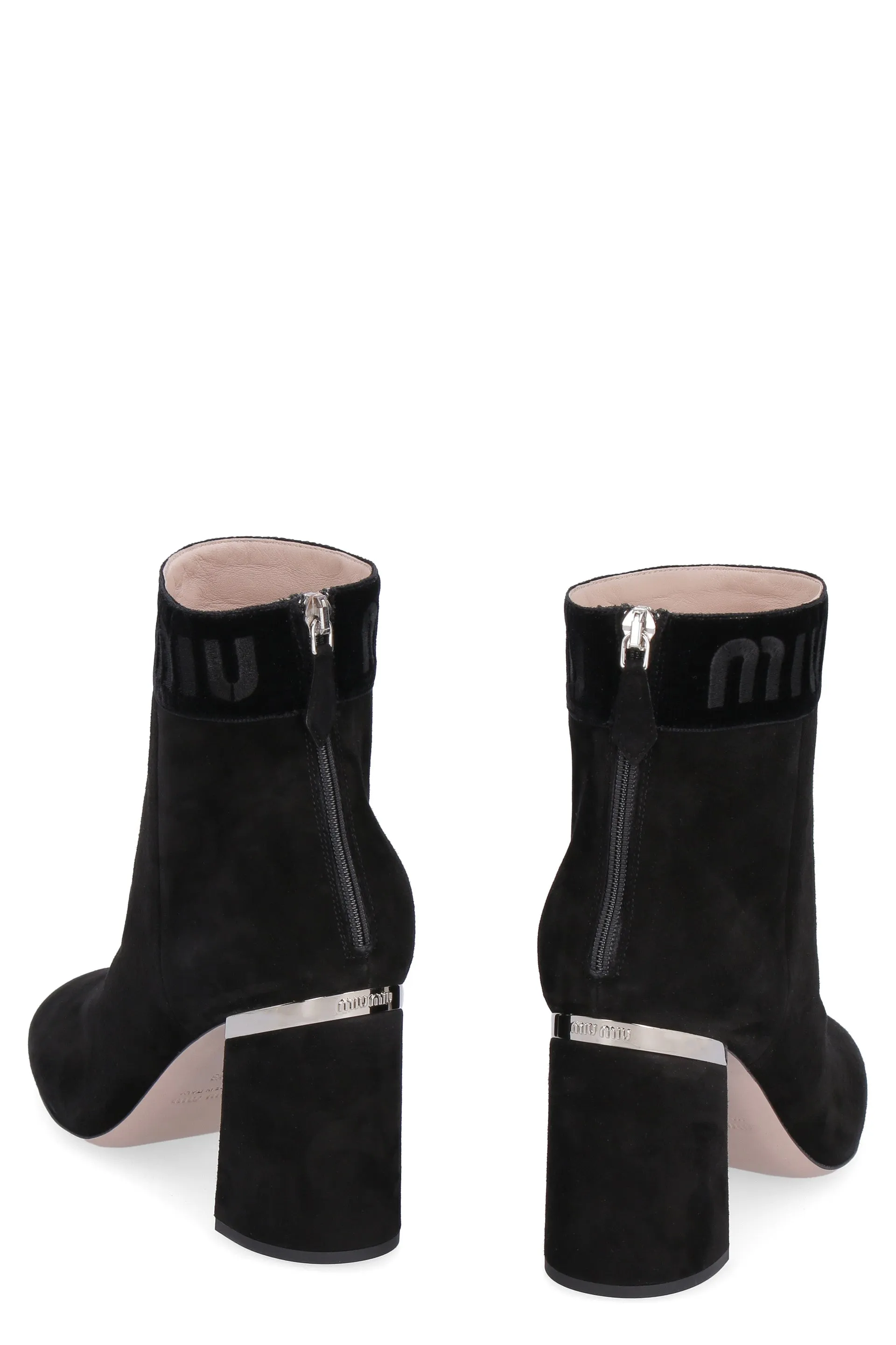 Miu Miu Logo Detailed Zipped Ankle Boots