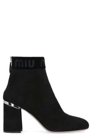 Miu Miu Logo Detailed Zipped Ankle Boots