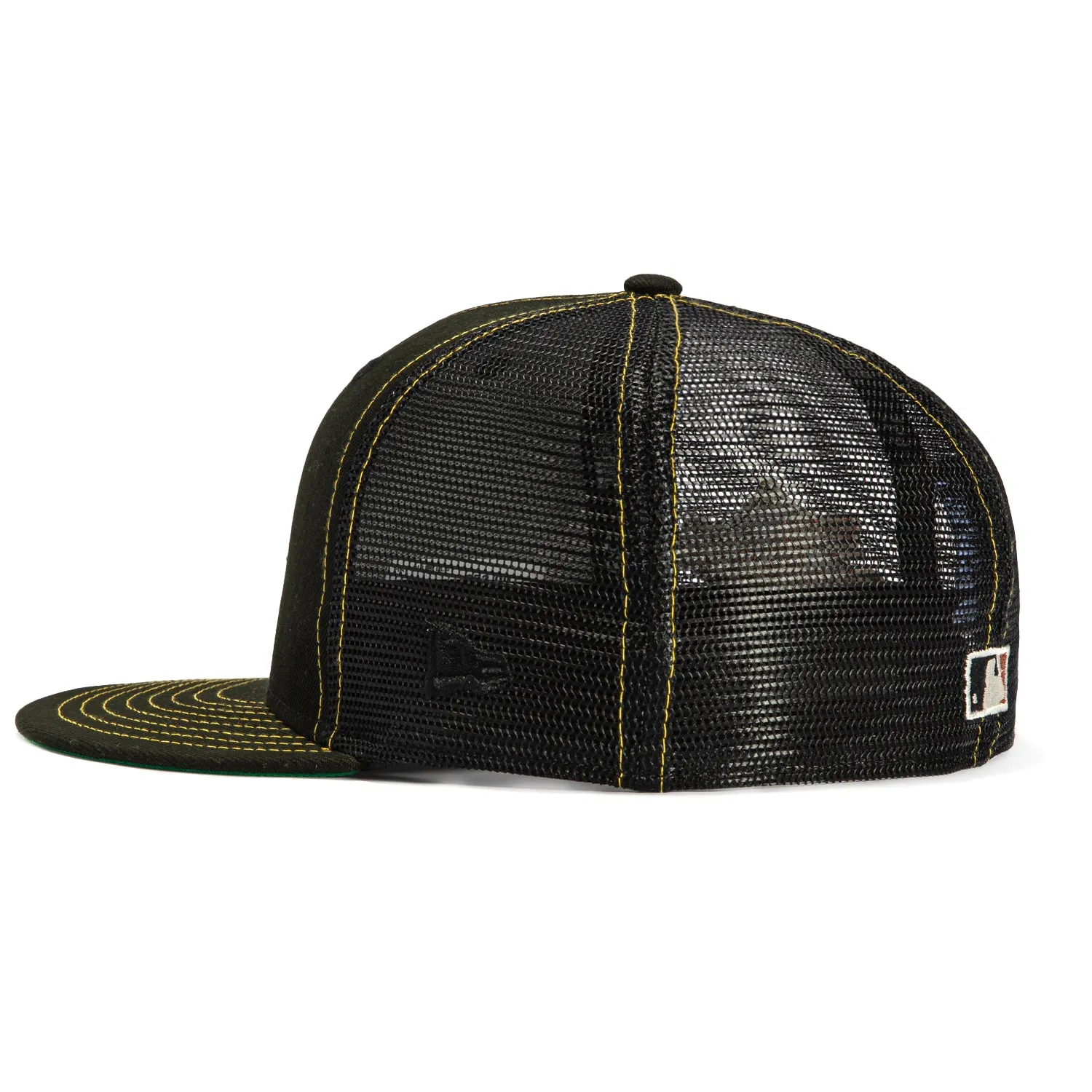 New Era 59Fifty Contrast Stitch Los Angeles Dodgers 1988 World Series Patch Trucker Hat - Black. White. Gold