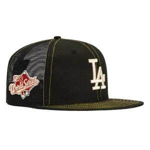 New Era 59Fifty Contrast Stitch Los Angeles Dodgers 1988 World Series Patch Trucker Hat - Black. White. Gold