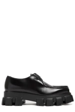Prada Monolith Ridged Sole Lace-Up Shoes