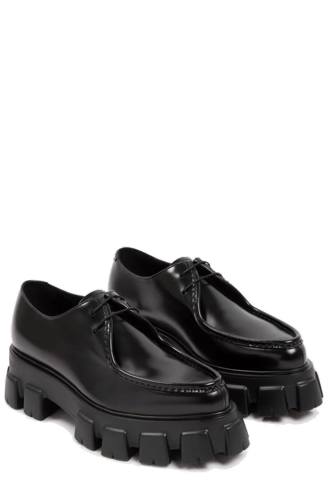 Prada Monolith Ridged Sole Lace-Up Shoes