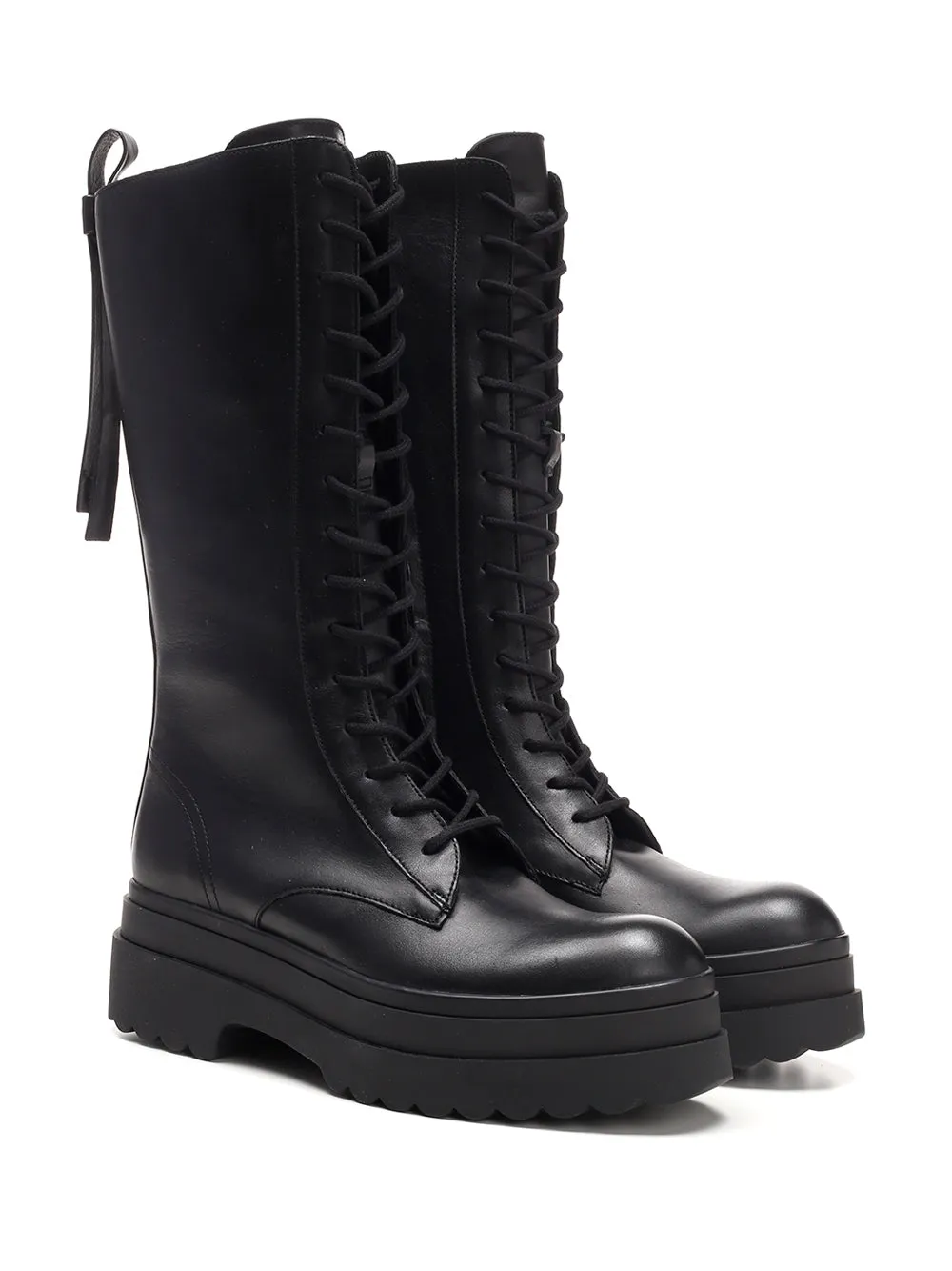 REDValentino Mid Calf High Combat Boots