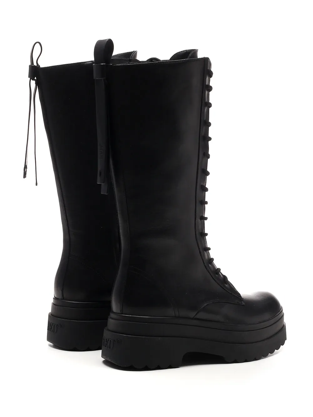 REDValentino Mid Calf High Combat Boots