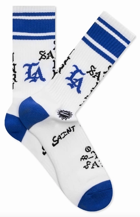 Saint Michael x Born x Raised Saint Sinner Socks "Blue White"