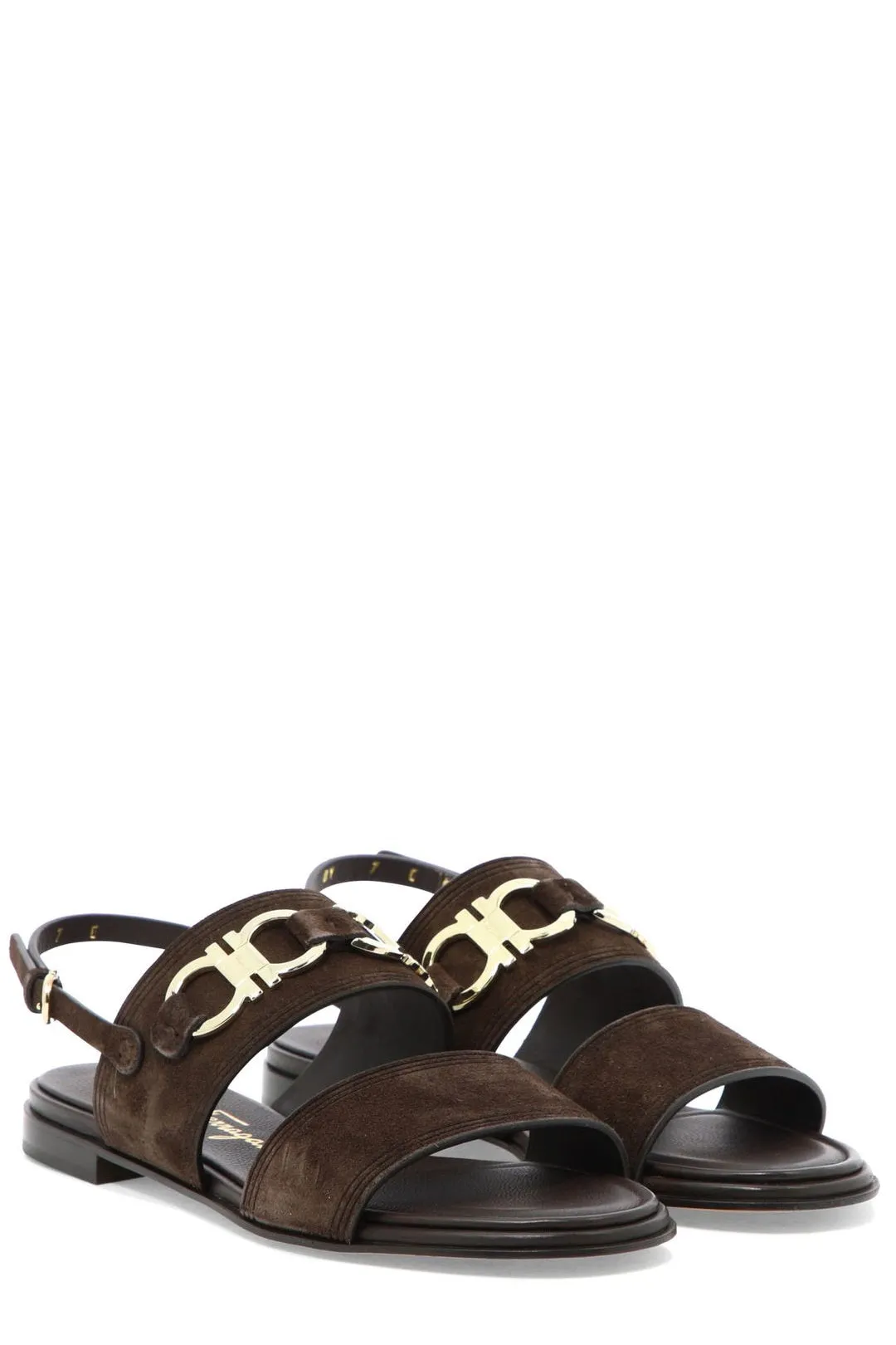 Salvatore Ferragamo Gancini Plaque Ankle Strap Sandals