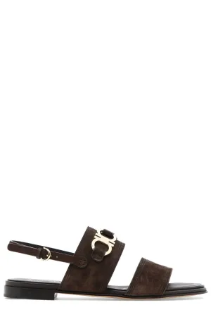 Salvatore Ferragamo Gancini Plaque Ankle Strap Sandals