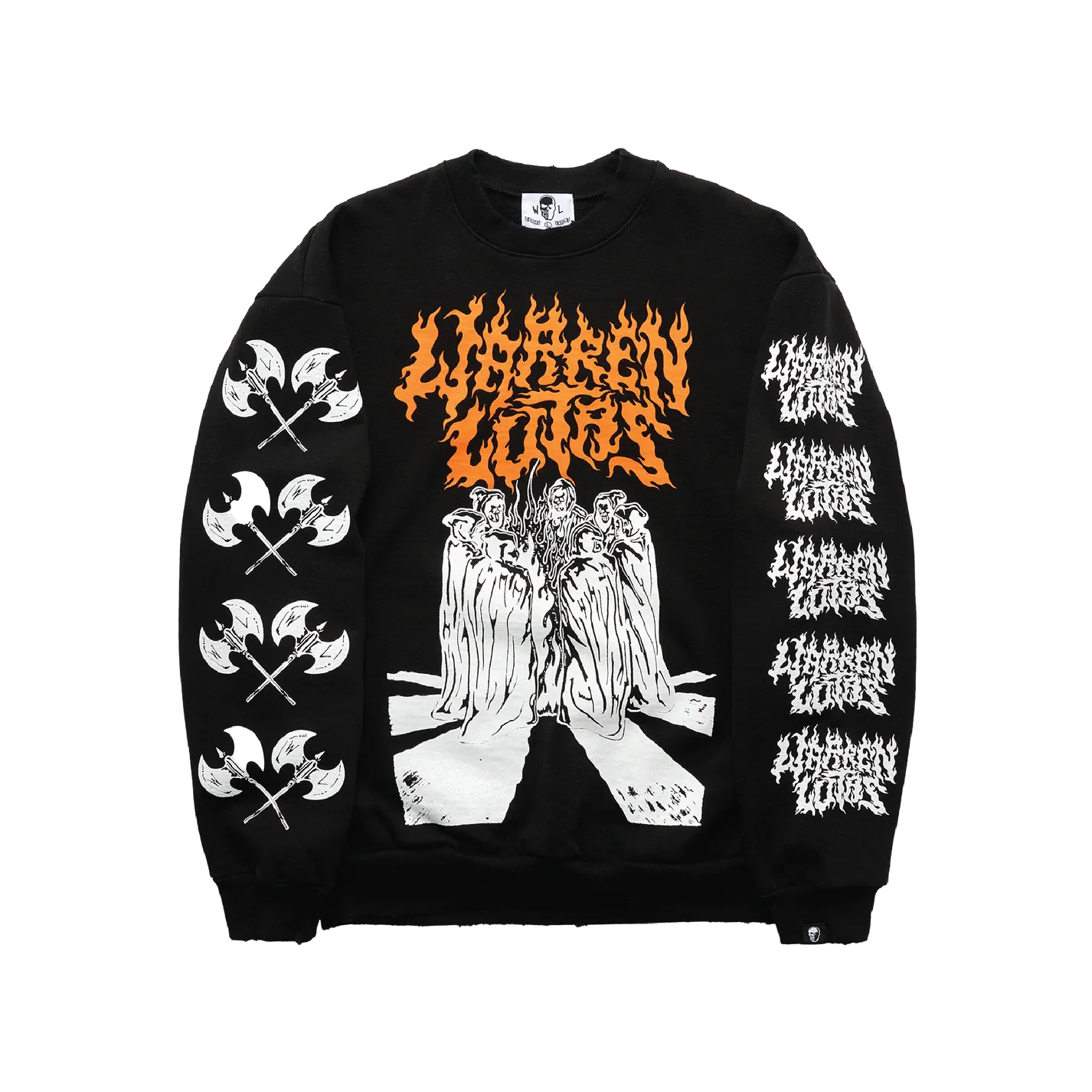 Warren Lotas Circle of Fire Crewneck "Black White Orange"
